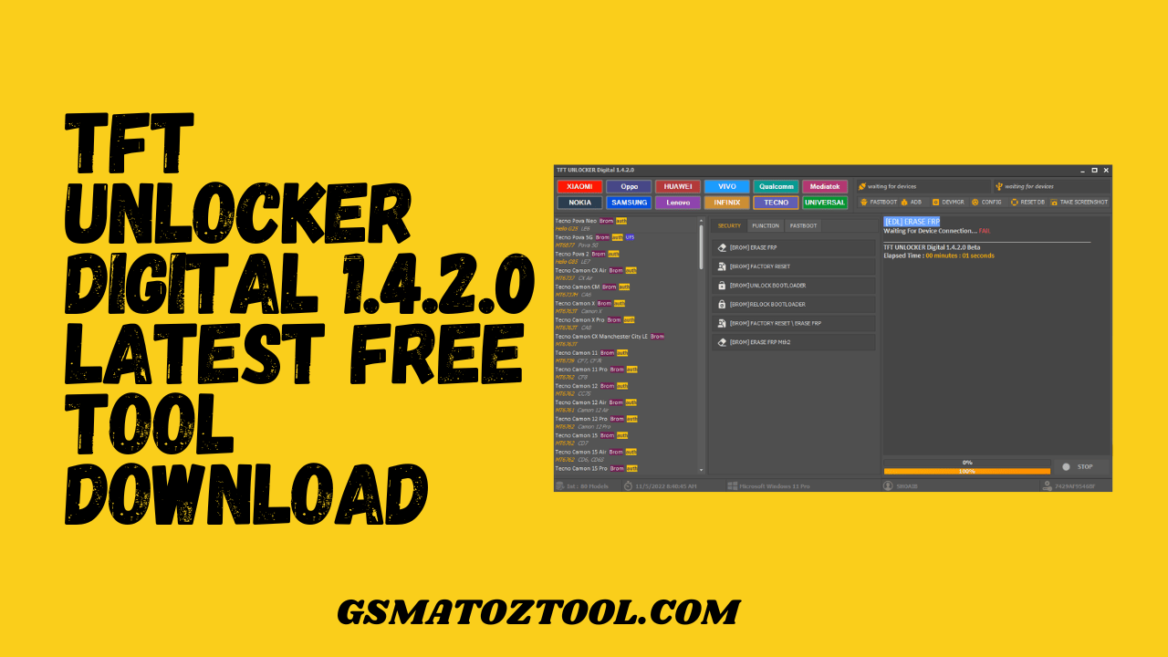 TFT UNLOCKER Digital 1.4.2.0 Latest Free Tool Download