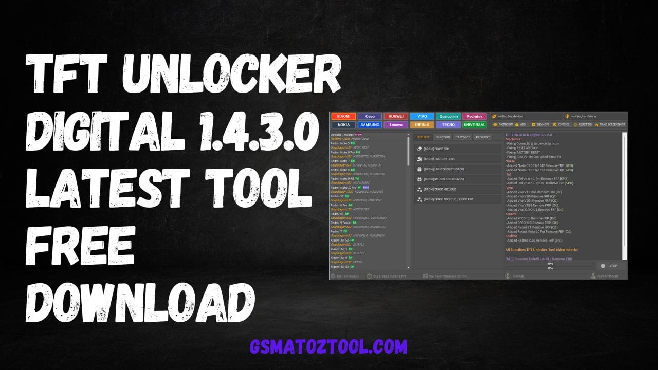 Download the TFT Unlocker Digital 1.4.3.0 Latest Tool