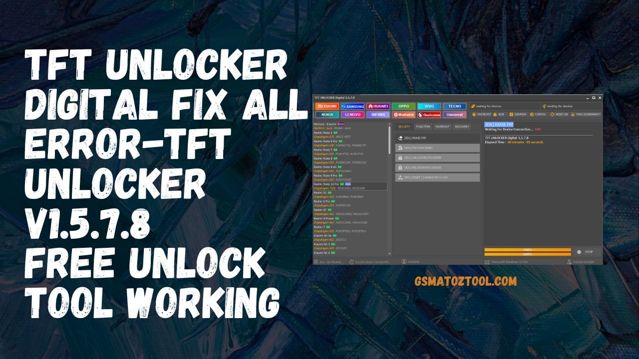 TFT UNLOCKER Digital v1.5.7.8 Tool Download