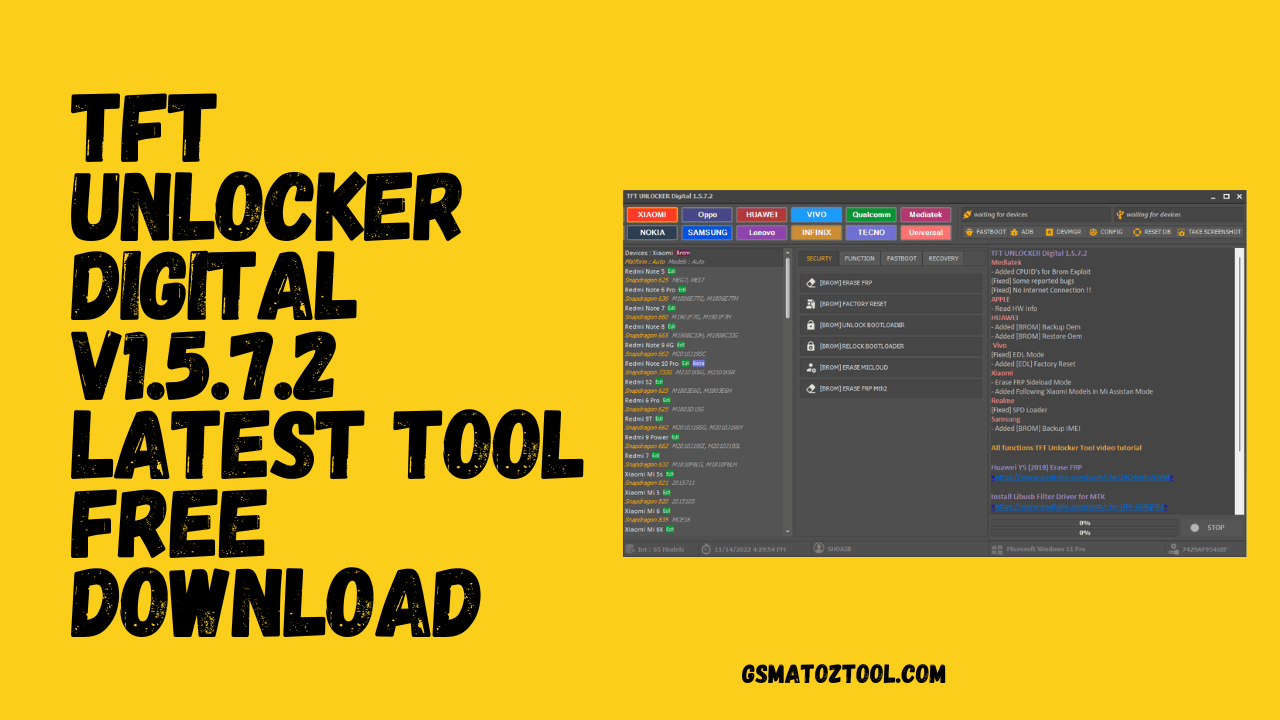 Download TFT UNLOCKER Digital V1.5.7.2 No Need To Login Tool