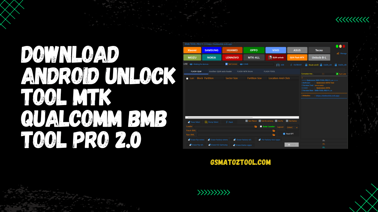 BMB Unlock ToolV2.0.7 FREE TOOL / MTK Tool / Qualcomm Tool