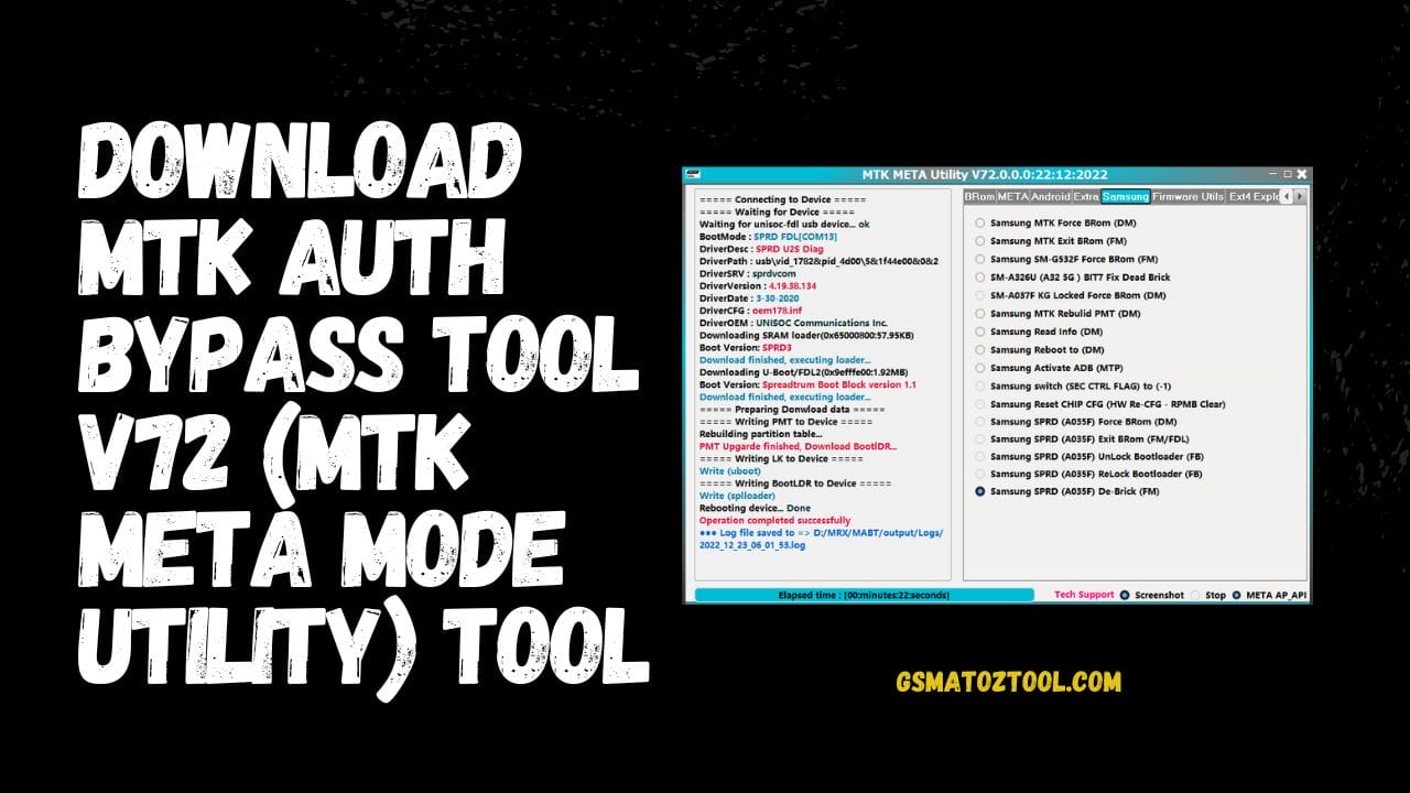 MTK Auth Bypass Tool V72 | MTK META MODE UTILITY V72