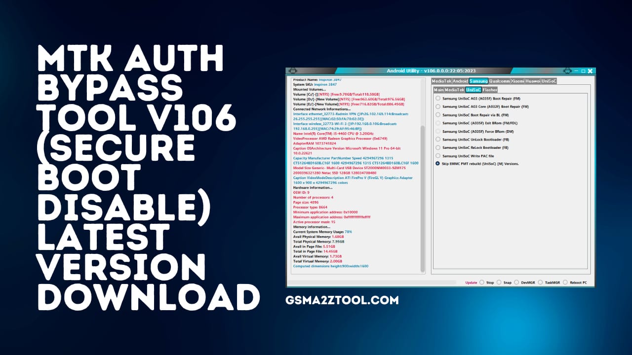 MTK Auth Bypass Tool V106 (MTK Meta Mode Utility) Download