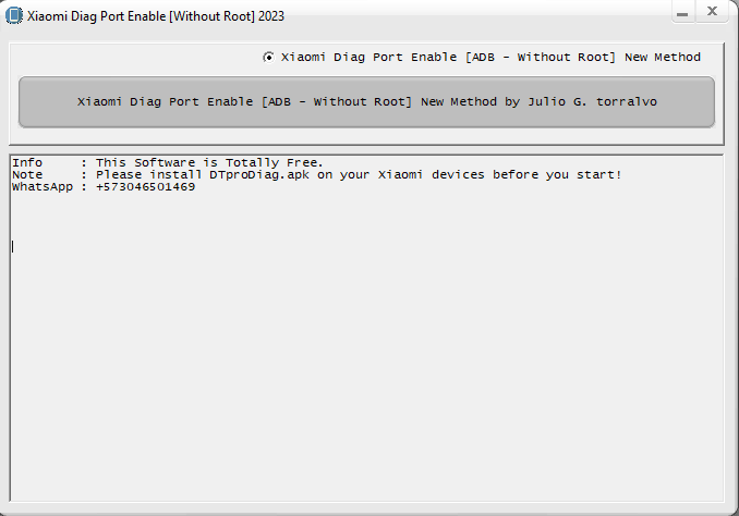 Xiaomi Diag Port Enable [Without ROOT 2023 (By DTpro Team) Tool