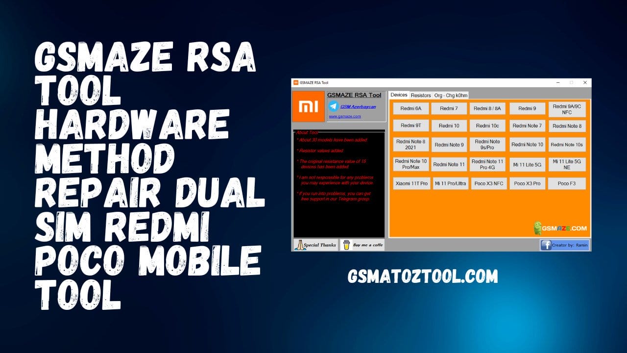 Download GsmAze RSA Tool Hardware Method for Repair Dual Sim Tool