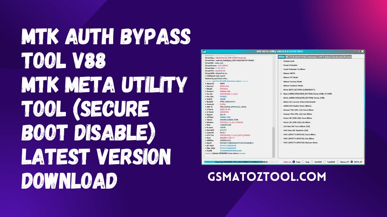 MTK Auth Bypass Tool V88 – MTK Meta Utility Tool Latest Version Download MTK Auth Bypass Tool V88 – MTK Meta Utility Tool Latest Version Download