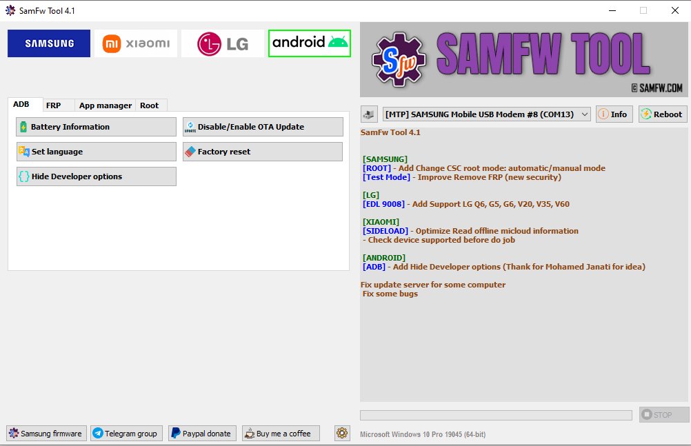 Samfw tool