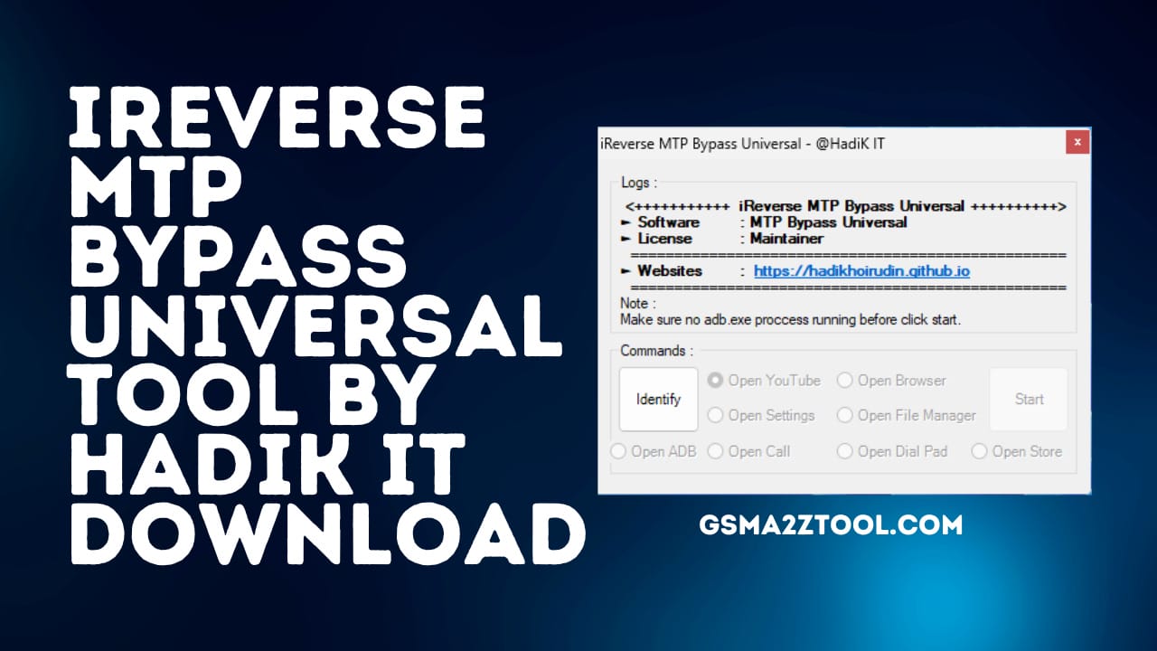 Ireverse mtp bypass universal tool by hadik it