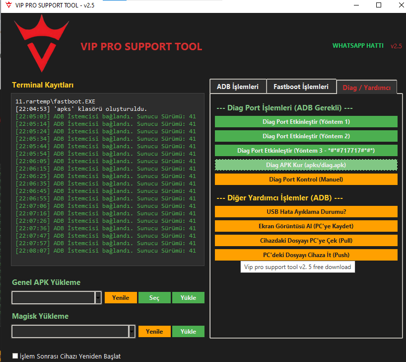 Vip pro support tool