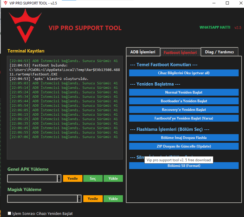 Vip pro support tool