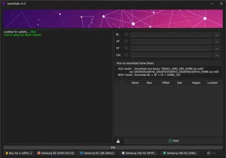 Samflash tool