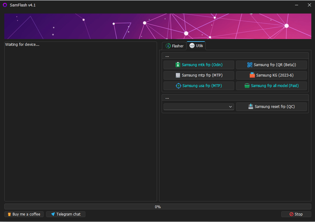 Samflash tool
